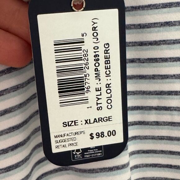 Johnnie-O Men’s Jory Golf Performance Polo fedora embroidery iceberg XL NWT - Picture 5 of 8